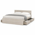 Letto matrimoniale con 4 cassetti in MDF effetto rovere chiaro rettangolare 160 x 200 cm