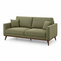 Divano 2 posti con 2 cuscini in poliestere verde oliva 180 x 85 x 85 cm