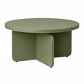 Tavolino da caffe rotondo in MDF laccato verde oliva O80 x 45 cm
