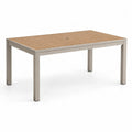 Tavolo da giardino rettangolare 150 x 90 x 75 cm in alluminio e WPC beige marrone chiaro