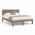Letto matrimoniale con struttura in legno massello grigio rovere 160 x 200 cm