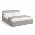 Letto matrimoniale con 2 cassetti 160 x 200 cm in pannelli di particelle grigio chiaro rettangolare