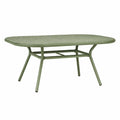 Tavolo da giardino ovale 160 x 90 x 75 cm in acciaio verniciato a polvere verde oliva
