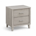 Comodino a 2 cassetti in MDF effetto rovere grigio rettangolare 50 x 40 x 55 cm