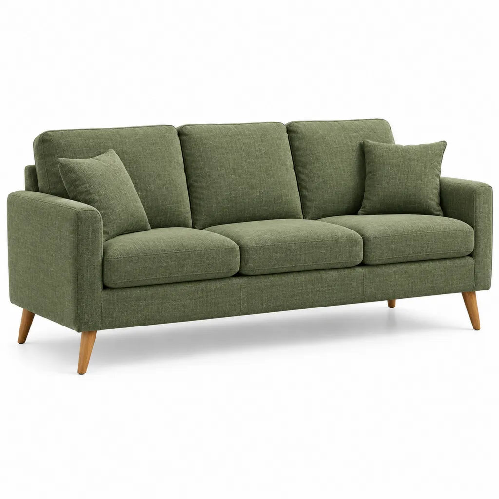 Divano 3 posti 210 x 90 x 85 cm in poliestere forma rettangolare verde