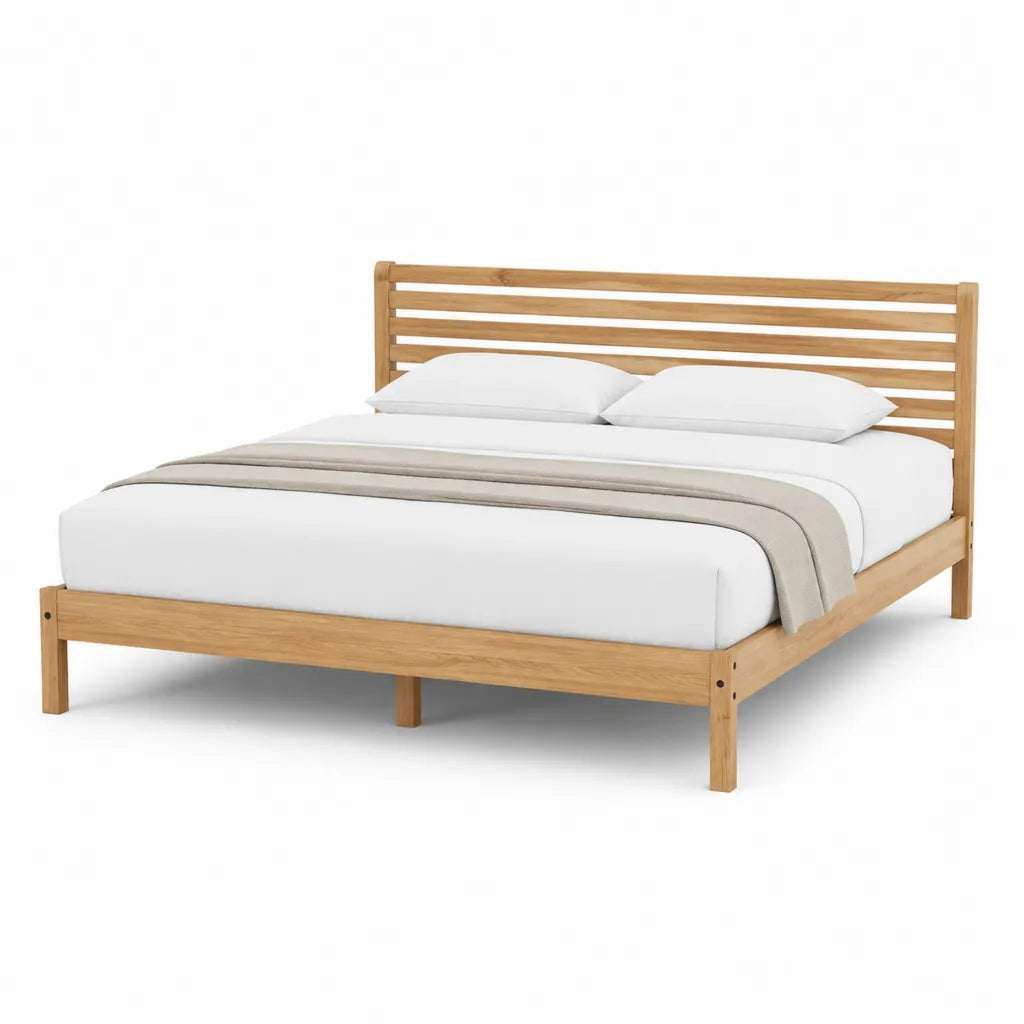 Struttura letto matrimoniale 160 x 200 cm in legno massello di pino rettangolare naturale