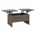 Tavolino da caffe elevabile rettangolare con vano contenitore in pannello truciolare grigio rovere 100 x 50 x 43-62 cm