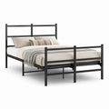 Letto matrimoniale con struttura in acciaio rettangolare nero 160 x 200 cm